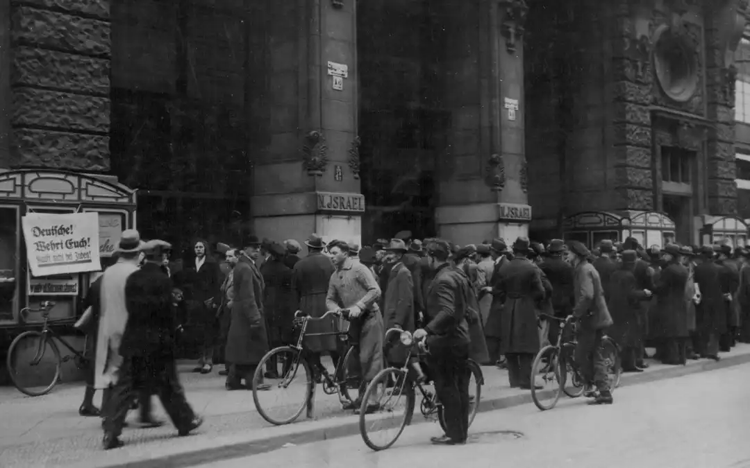 imagem histórica de boicote dos nazistas a comercio de Judeus